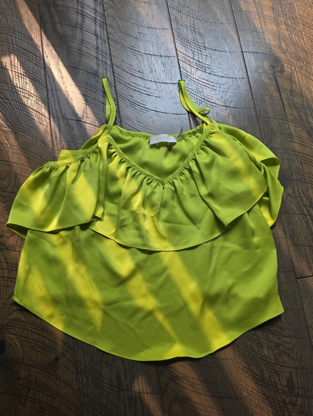 Sz XXS Ramy Brook Neon Lime Ruffle Cami